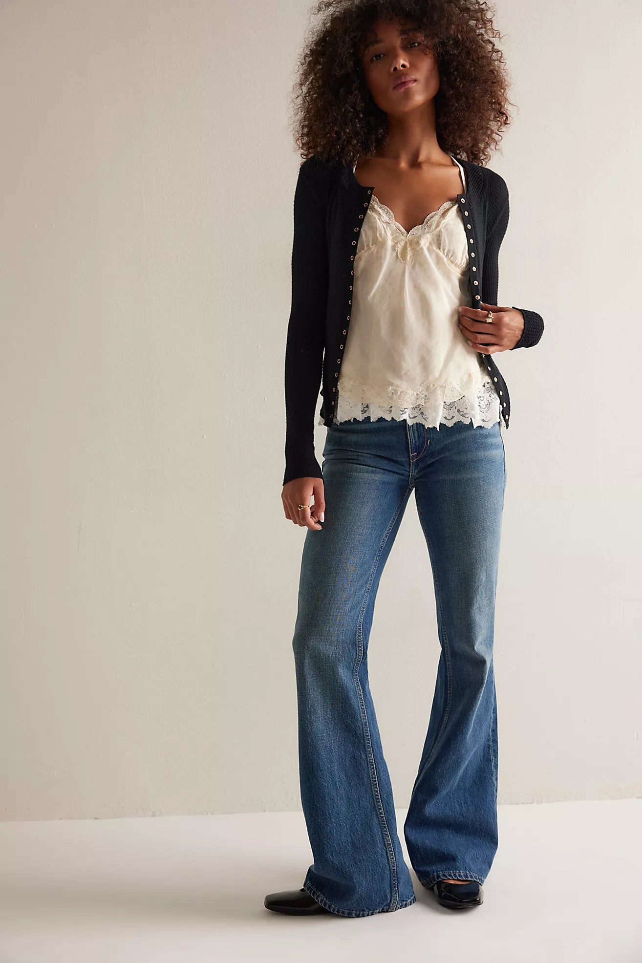 Free People Going Places Cardi in Black