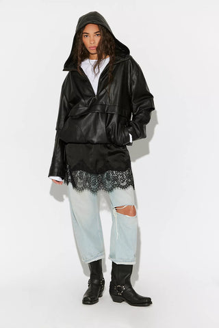 Free People Meet in the Middle Slip Skirt in Black