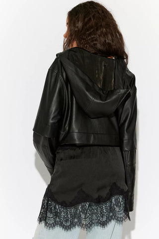 Free People Meet in the Middle Slip Skirt in Black