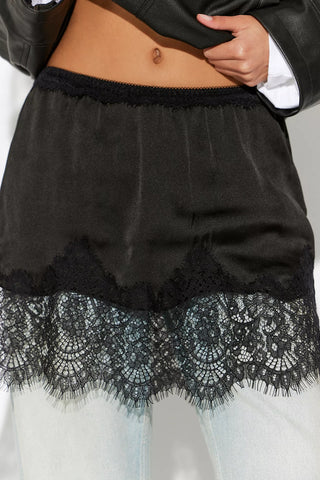 Free People Meet in the Middle Slip Skirt in Black