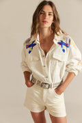 Free People Take Flight Embroidered Shirt