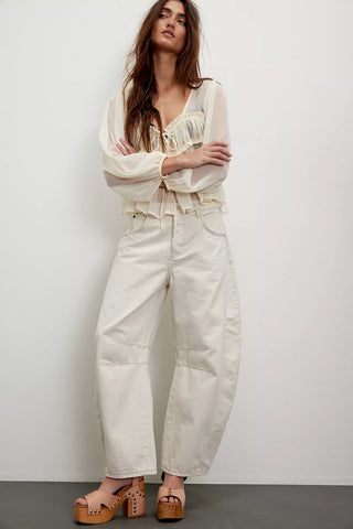 Free People Good Luck Mid Rise Barrel Jeans
