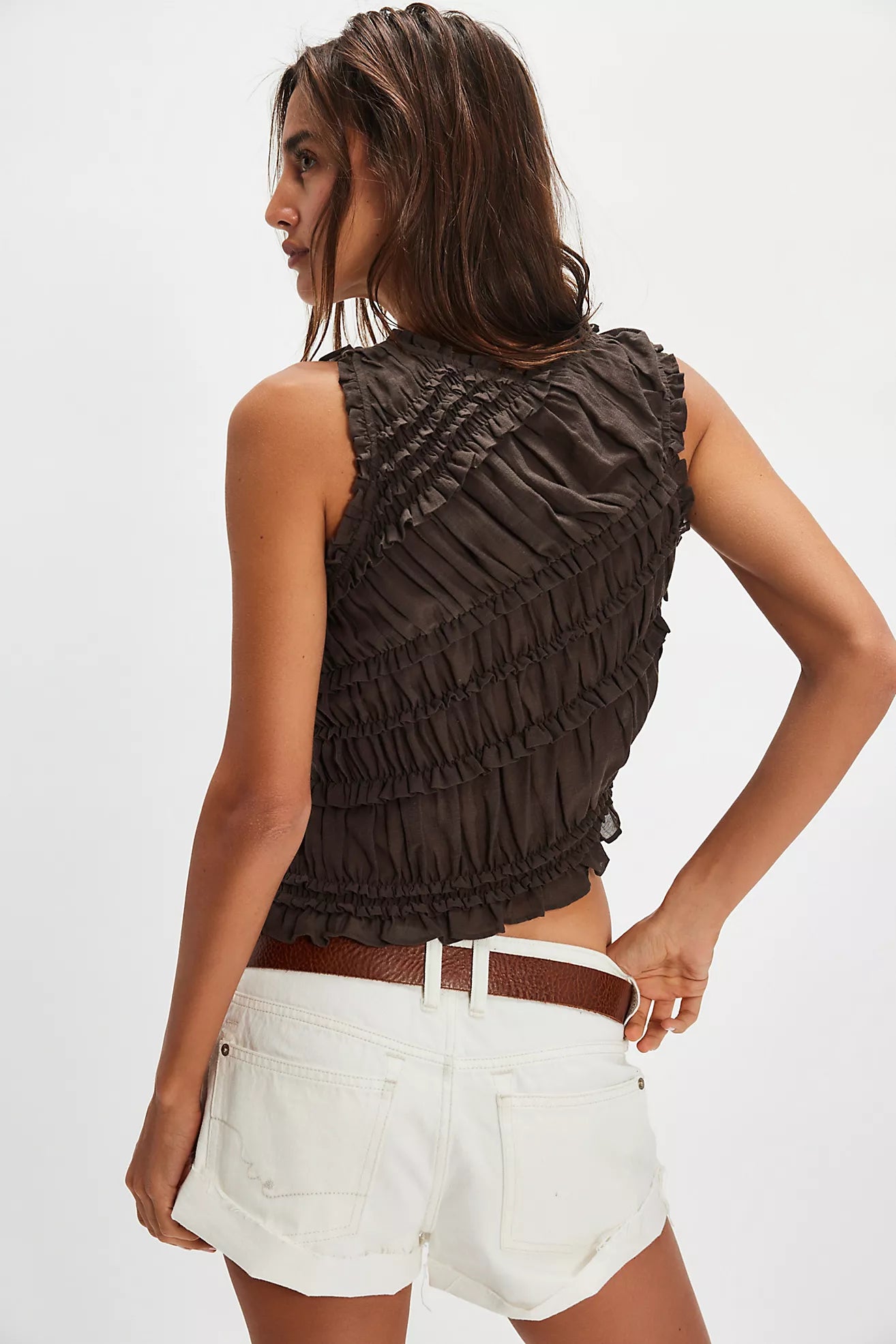 Free People Pink Sands Smocked Top