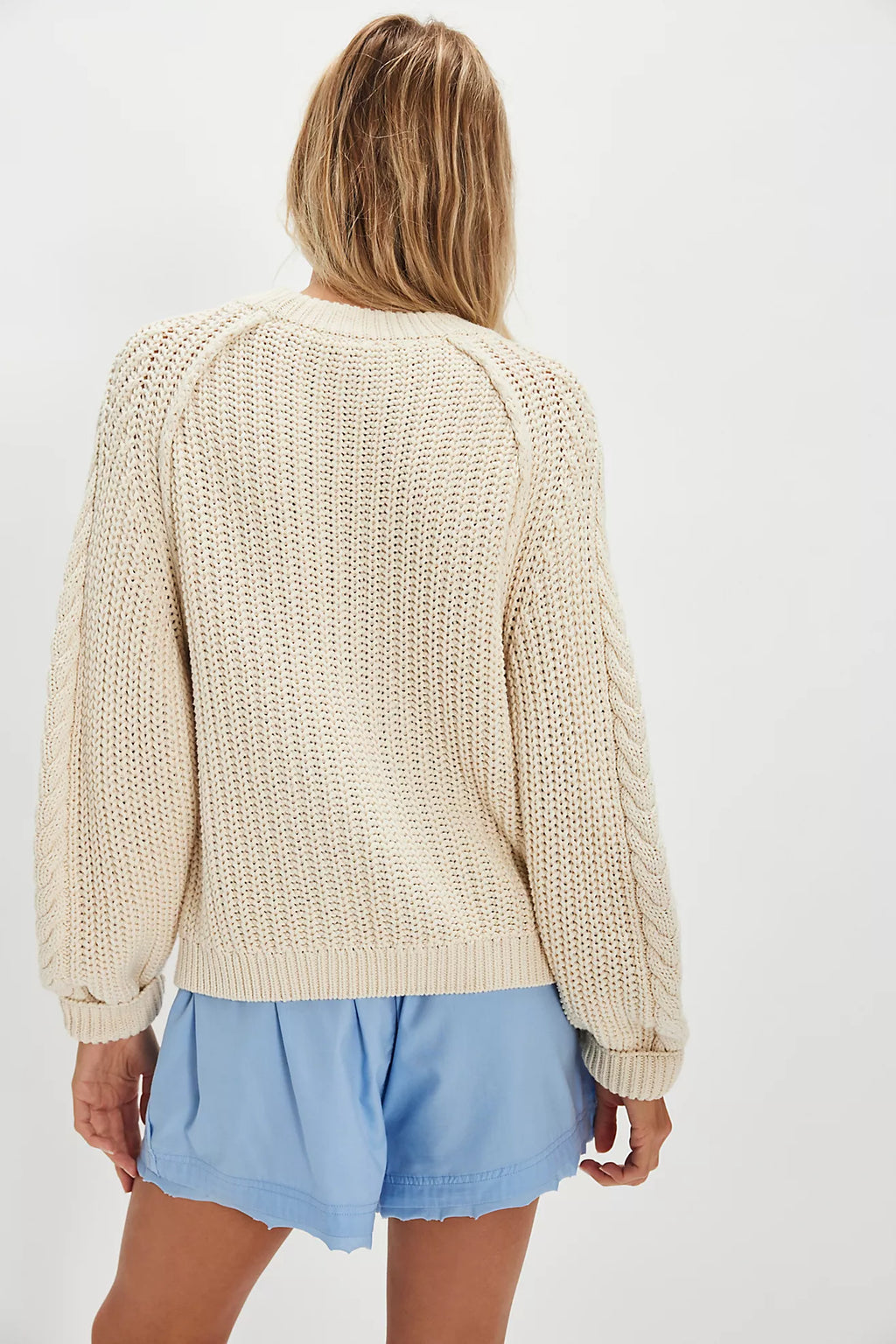 Free People Frankie Cable Knit in Buttercream