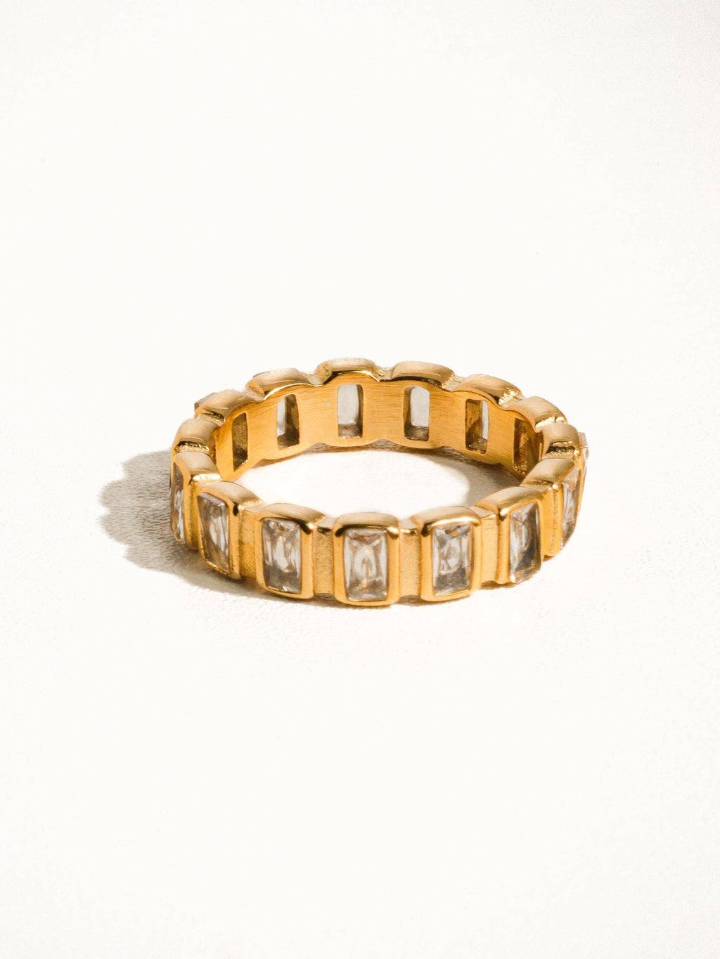 Sterling Gold Non-Tarnish Gold Rhinestone Ring