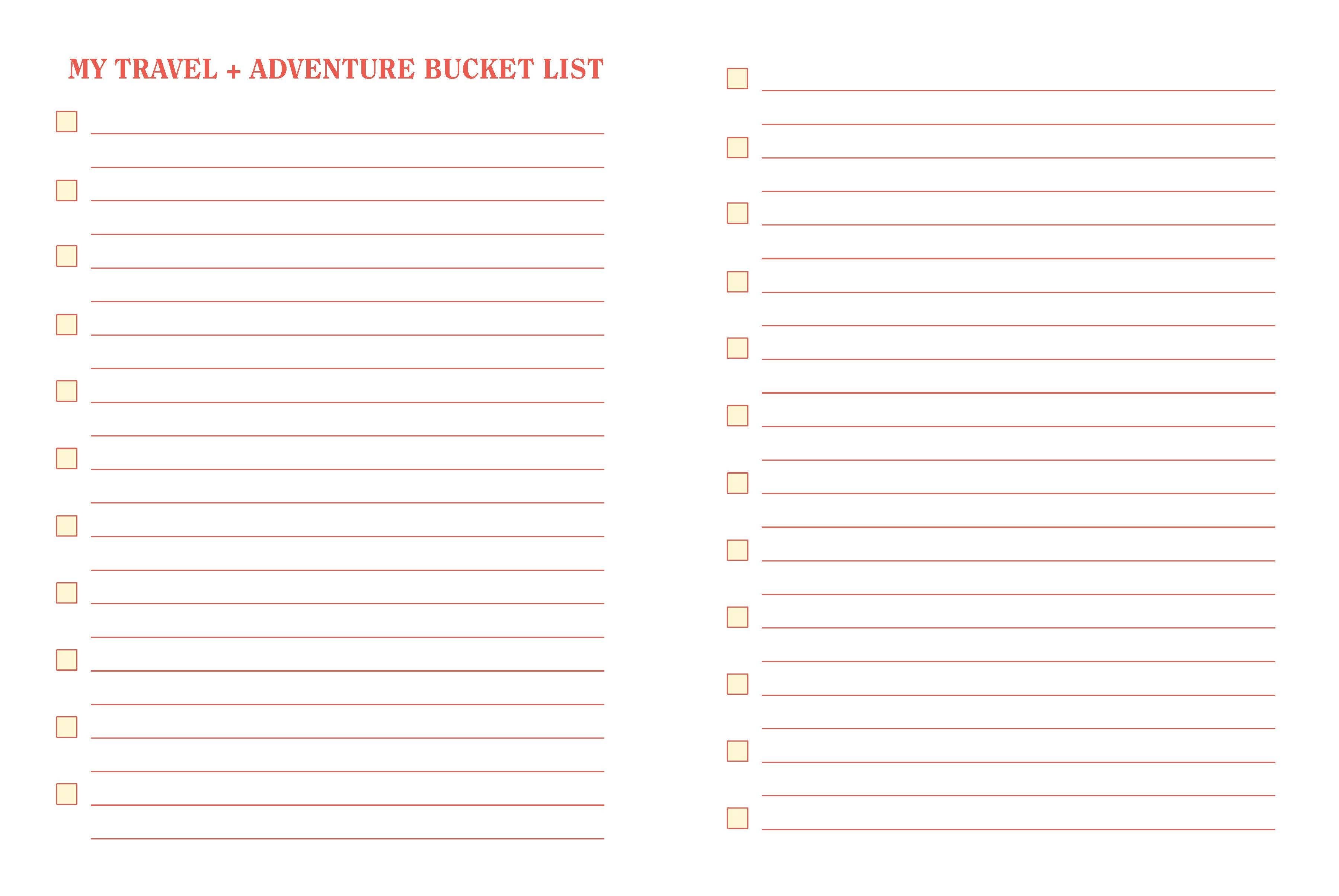 Bucket List Journal