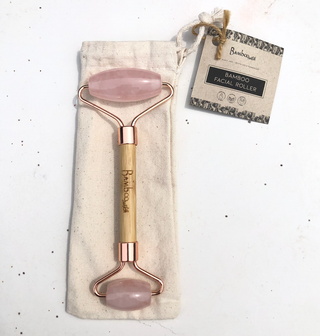 Bamboo Facial Roller | Rose Quartz