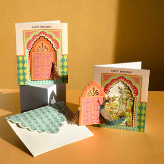 Garden Peacock Interactive pop-up birthday card