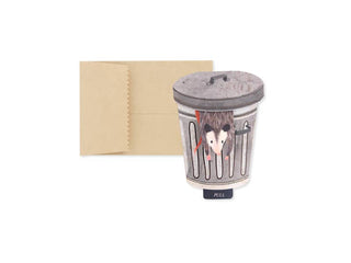 Funny Trash Possum Interactive Mini Pop-up Greeting Card
