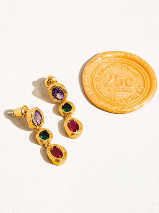 Brunwyn 18K Gold Multi Stone CZ Drop Earring