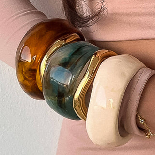 Caelia Modern Bold Statement Resin Bangle