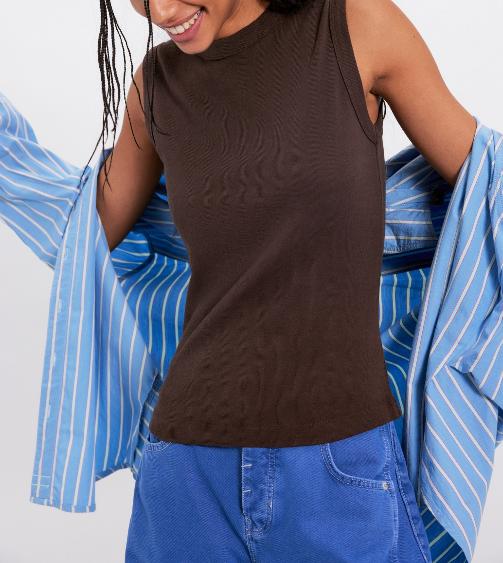 Free People Murphy Tank in Chocolatier