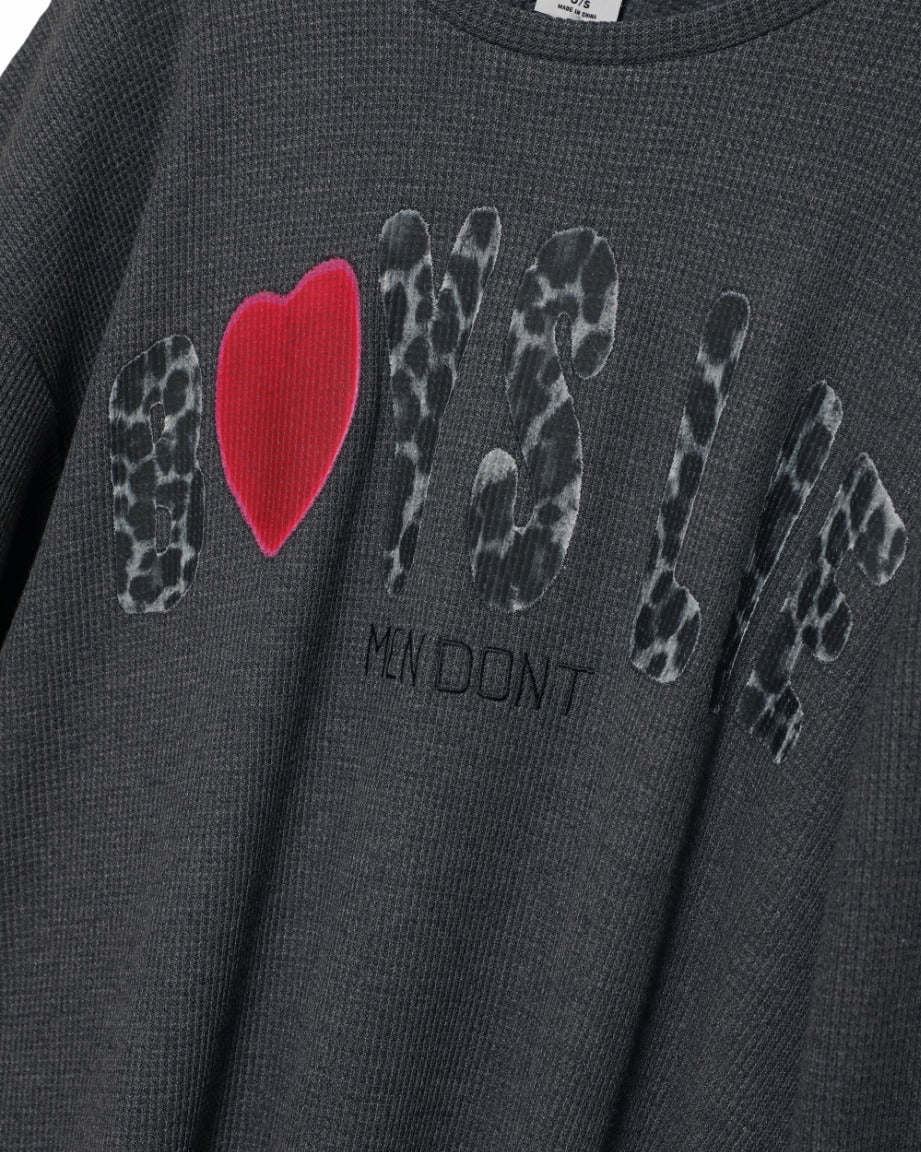 Boys Lie Charcoal Grey Caitlyn Coded Thermal Longsleeve