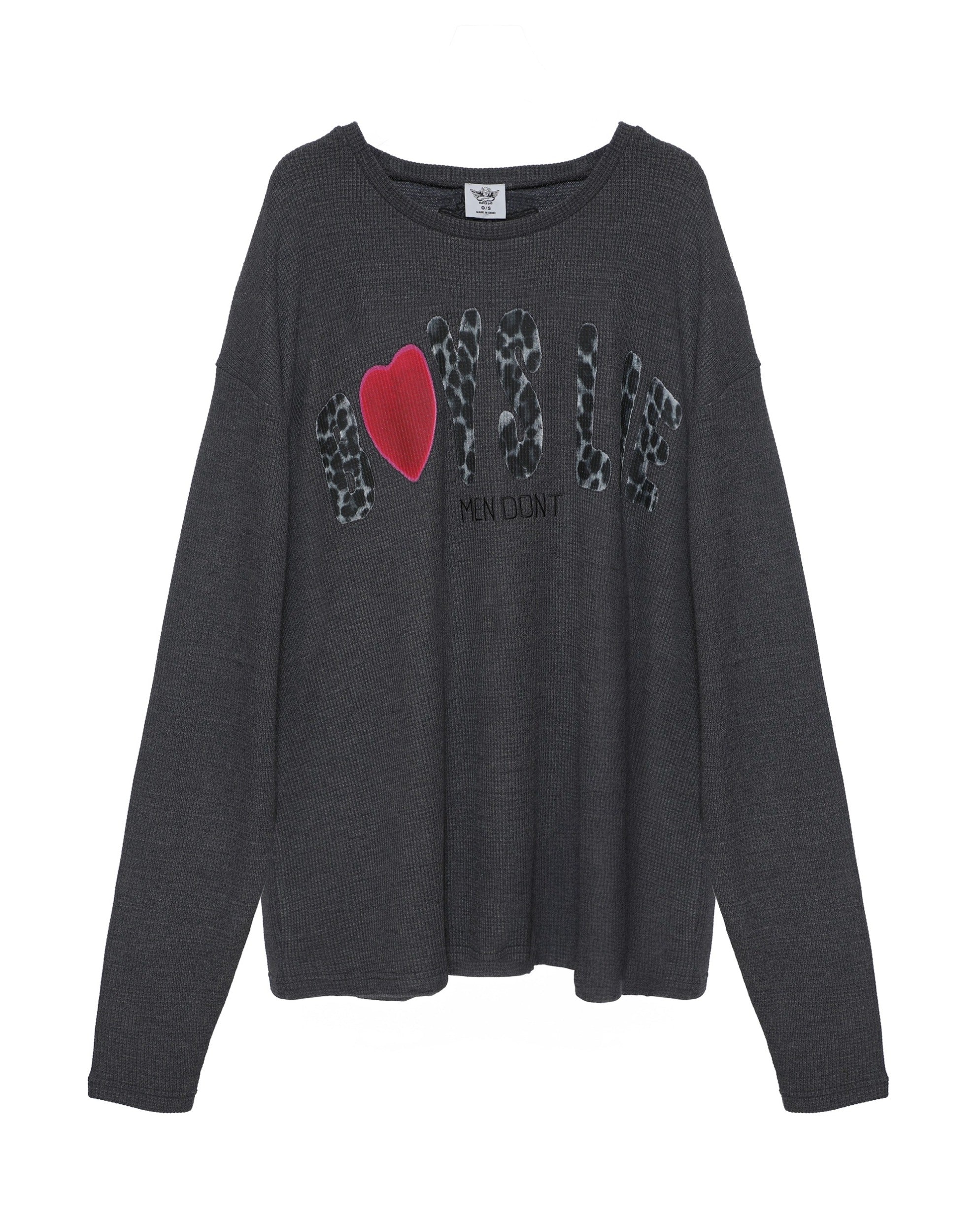 Boys Lie Charcoal Grey Caitlyn Coded Thermal Longsleeve